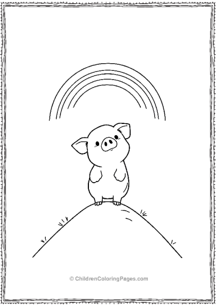 Pig Standing On A Tiny Hill Free PDF Printable