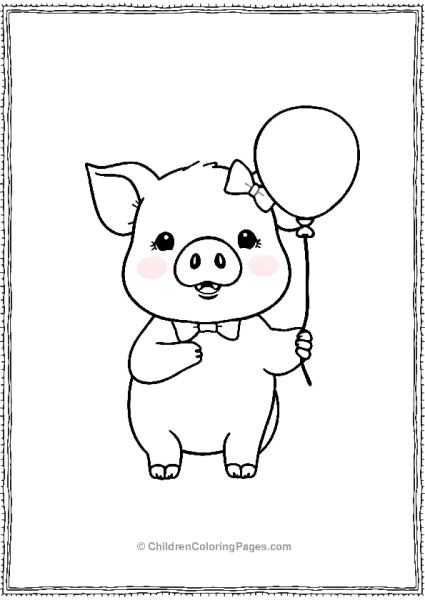 Pig Wearing A Little Bow Free PDF Printable