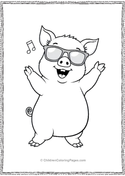 Pig Wearing Sunglasses Free PDF Printable