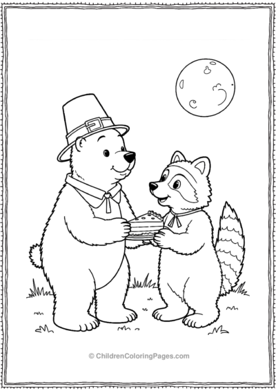 Pilgrim-Bear-And-Native-American-Raccoon Free PDF Printable