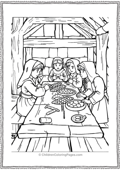 Pilgrim-Children-Setting-A-Long-Table Free PDF Printable