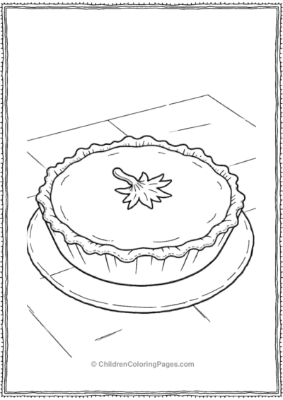 Pumpkin-Pie-With-Decorative-Leafshaped-Crust Free PDF Printable