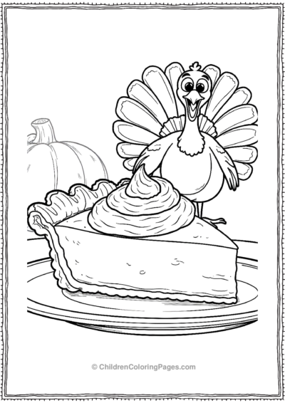 Pumpkin-Pie-With-Whipped-Cream-And-A-Happy-Turkey Free PDF Printable