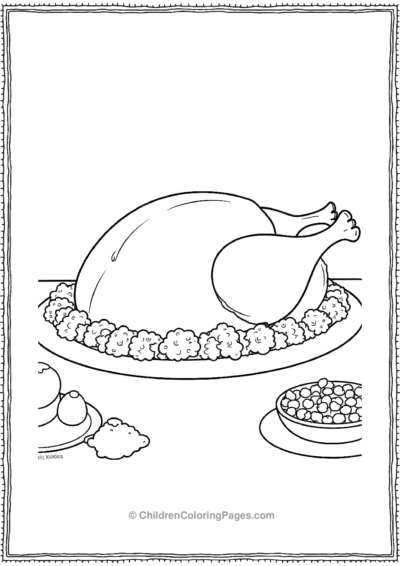 Roasted-Turkey-Surrounded-By-Stuffing-And-Cranberry Free PDF Printable