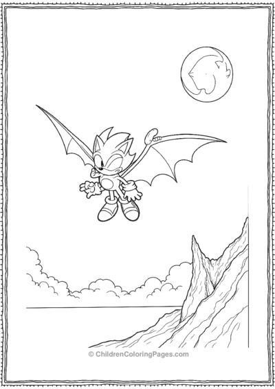 Rouge The Bat From Sonic Gliding Free PDF Printable