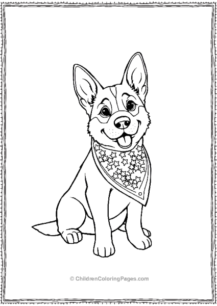 Service Dog With A Flag Bandana Free PDF Printable