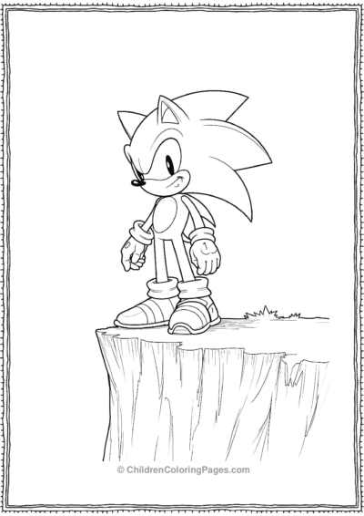 Shadow From Sonic Standing On A Cliff Free PDF Printable