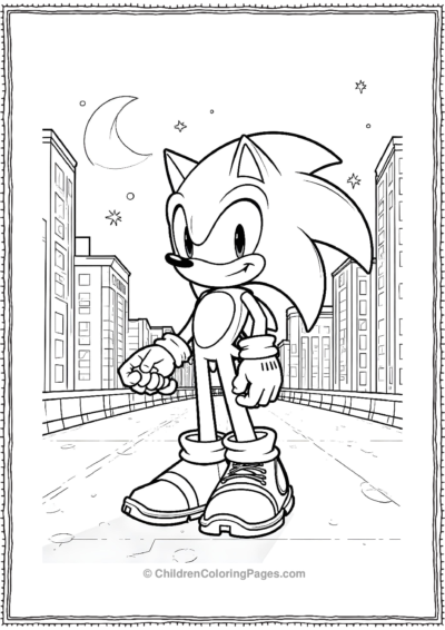 Shadow From Sonic In A Cityscape At Night Free PDF Printable