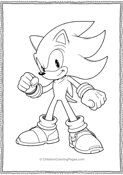 Shadow The Hedgehog In Fighting Stance Free PDF Printable