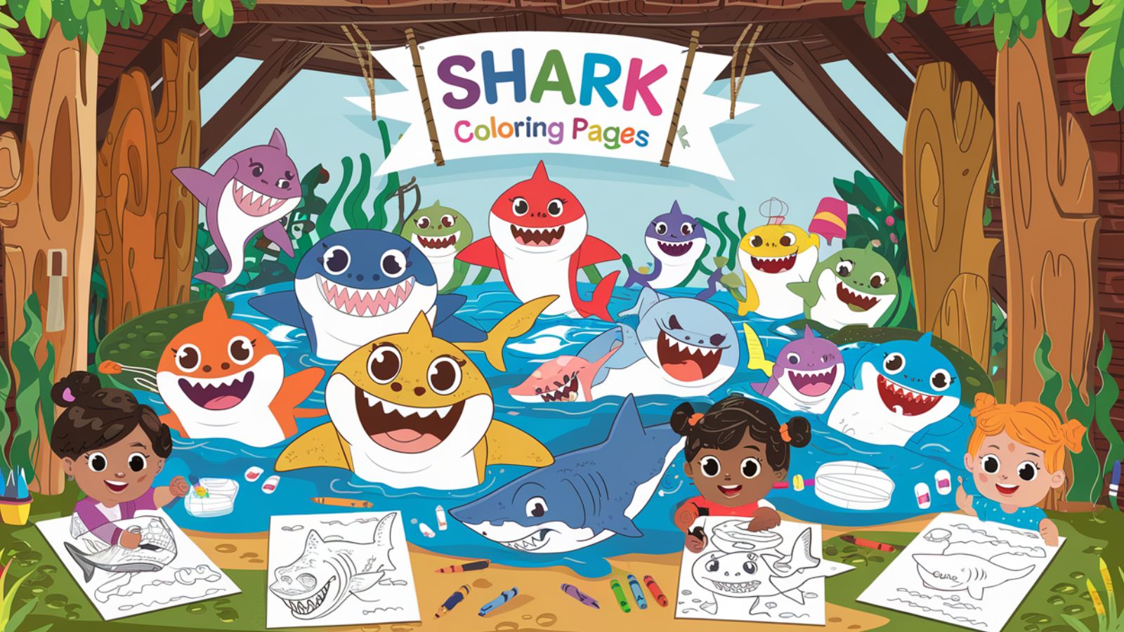 Shark Coloring Pages- Free Printables For Children 🦈