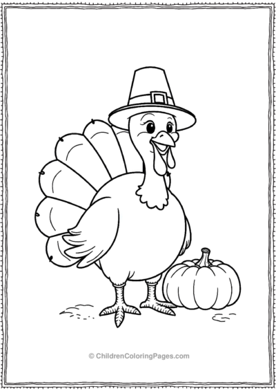 Simplified-Outline-Of-A-Happy-Turkey Free PDF Printable