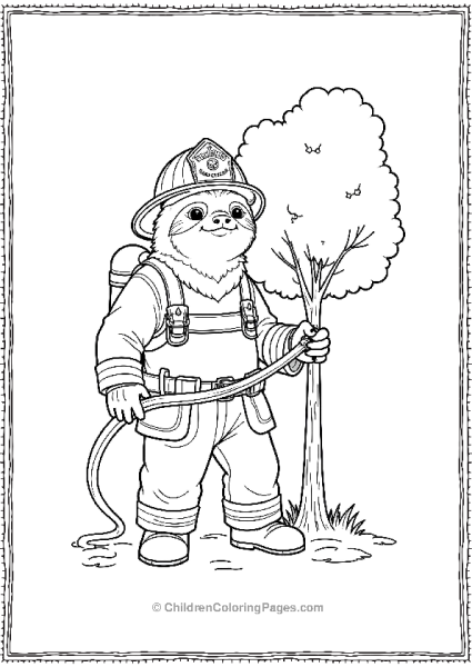 Sloth As A Firefighter Free PDF Printable