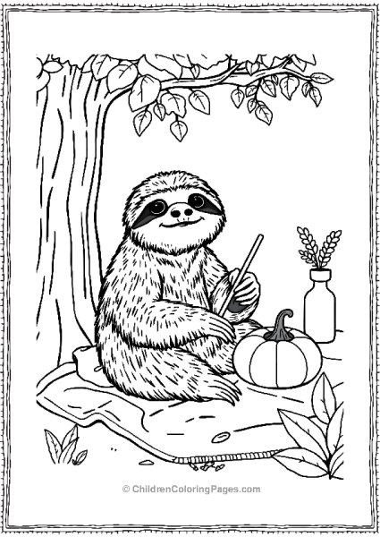 Sloth At A Picnic Free PDF Printable