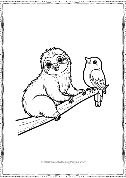 Sloth Balancing On A Thin Branch Free PDF Printable