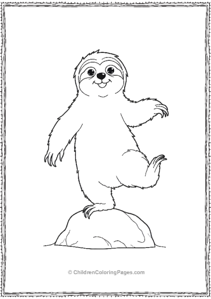 Sloth Balancing On One Leg Free PDF Printable