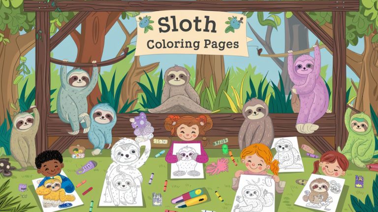 Sloth Coloring Pages