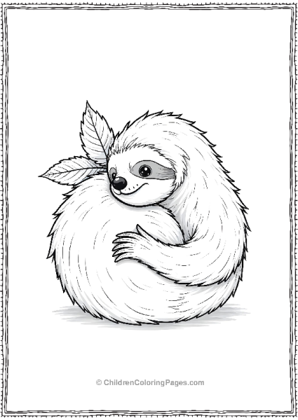 Sloth Curled Like A Ball Free PDF Printable