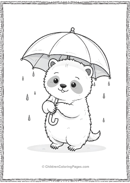 Sloth Holding An Umbrella Free PDF Printable