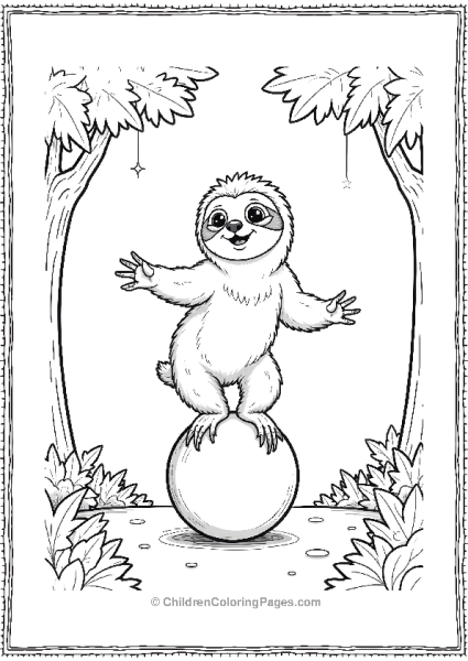 Sloth Performing In Jungle Circus Free PDF Printable