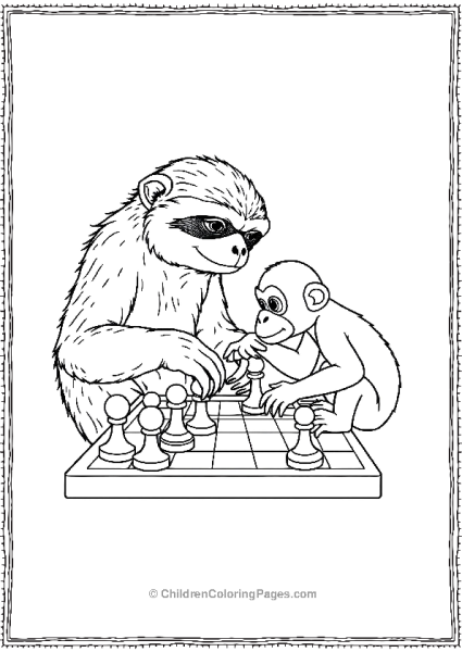 Sloth Playing Chess Free PDF Printable