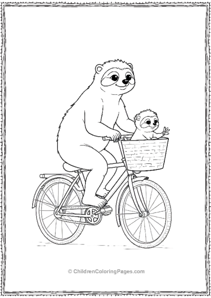 Sloth Riding A Bicycle Free PDF Printable