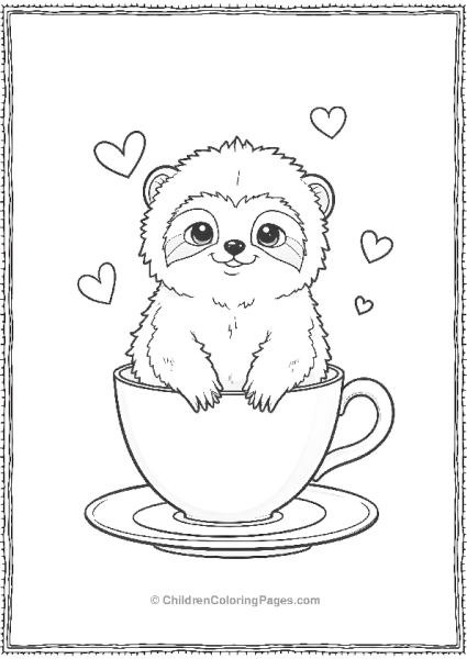 Sloth Siting In A Tea Cup Free PDF Printable