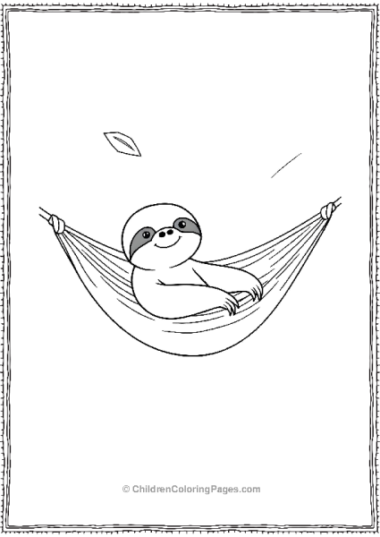 Sloth Sitting In A Hammock Free PDF Printable