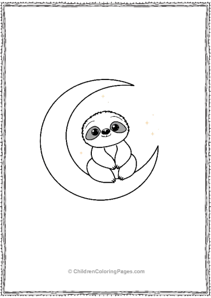 Sloth Sitting On A Crecent Free PDF Printable