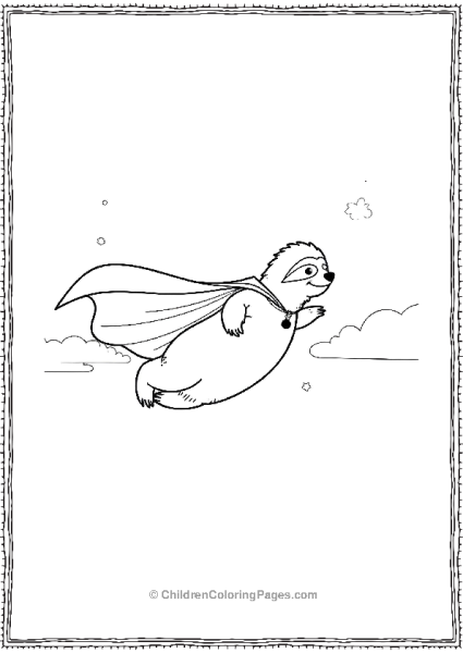 Sloth Wearing A Superhero Cape Free PDF Printable