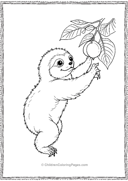 Sloth With Its Arms Outstretched Free PDF Printable