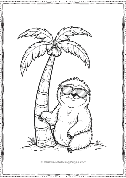 Sloth With Sun Glasses Chilling Free PDF Printable