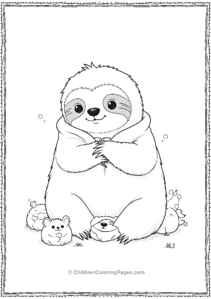 Sloth Wrapped In A Blanket Free PDF Printable