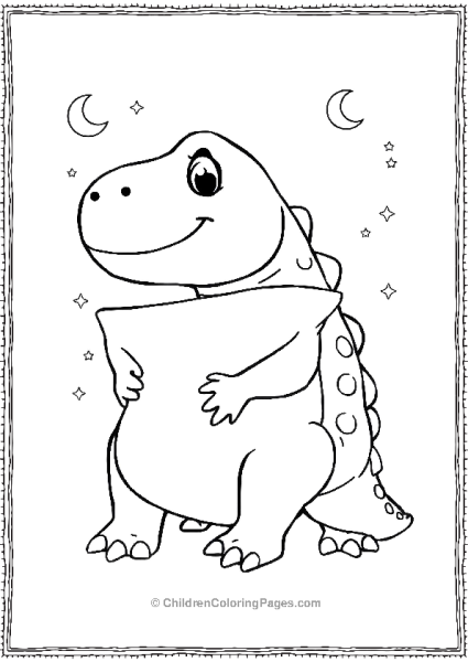 Smiling Ankylosaurus Hugging A Large Pillow Free PDF Printable