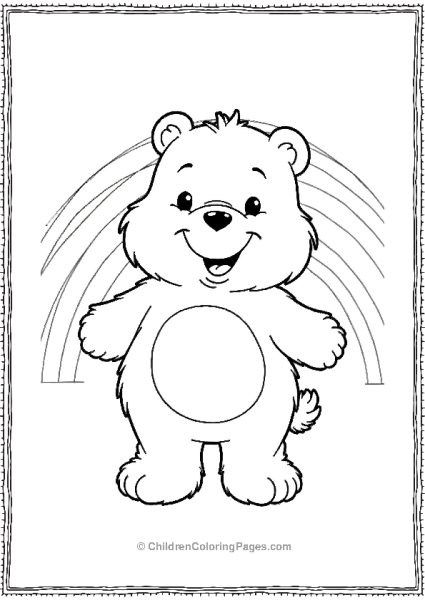 Smiling Bear In A Rainbow Free PDF Printable