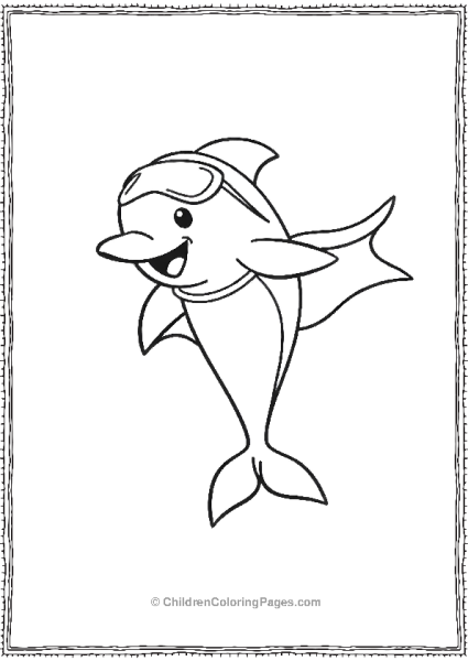 Smiling Dolphin With Goggles  Free PDF Printable