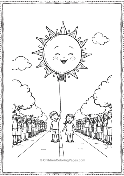 Smiling-Sun-Balloon-Over-The-Parade-Route Free PDF Printable