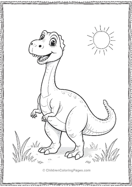 Smiling Velociraptor Standing On Two Legs With Jaws Open Free PDF Printable