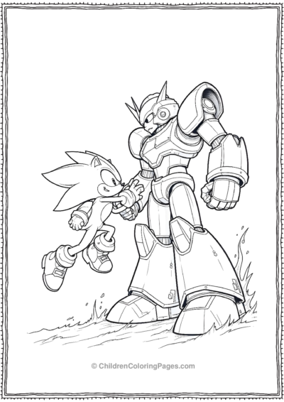 Sonic-Battling-a-Giant-Robot-with-Quick-Dodges Free PDF Printable