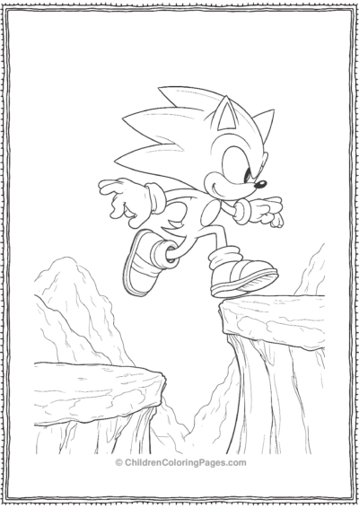 Sonic Jumping Between Platforms Over Lava Free PDF Printable