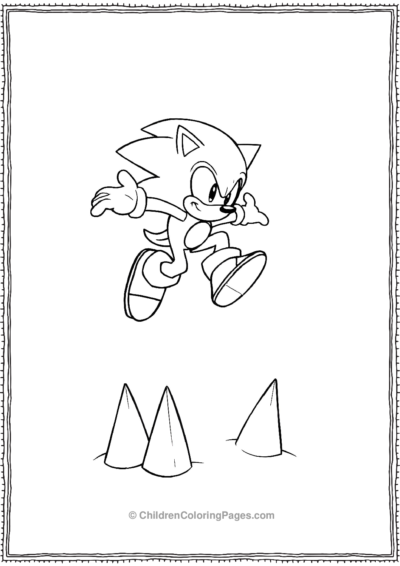 Sonic Jumping Over Spikes Free PDF Printable