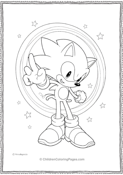 Sonic Performing A LooptheLoop With Rings Free PDF Printable