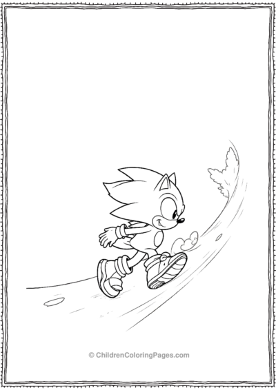 Sonic Performing A Quick Spin Dash Downhill Free PDF Printable