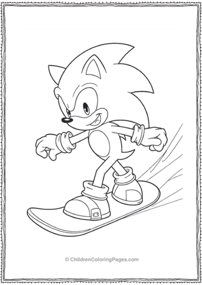 Sonic Riding A Snowboard Free PDF Printable