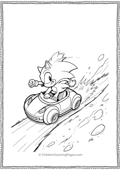 Sonic Rolling Down A Hill At High Speed Free PDF Printable