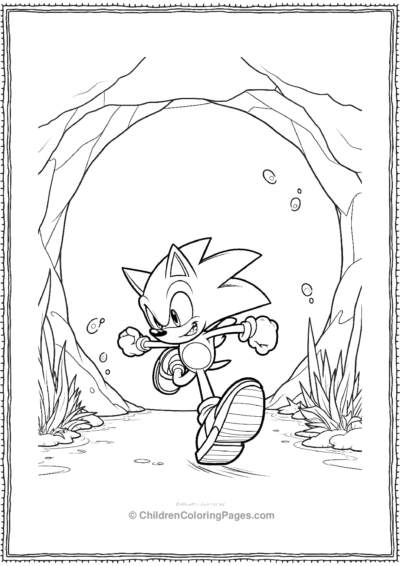 Sonic Running Through Under Water Tunnel Free PDF Printable