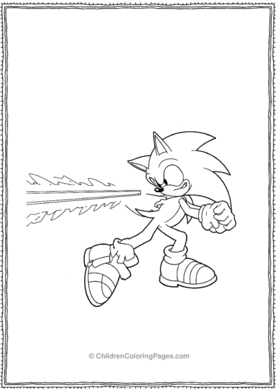 Sonic Skidding To A Halt After Dodging A Laser Beam Free PDF Printable