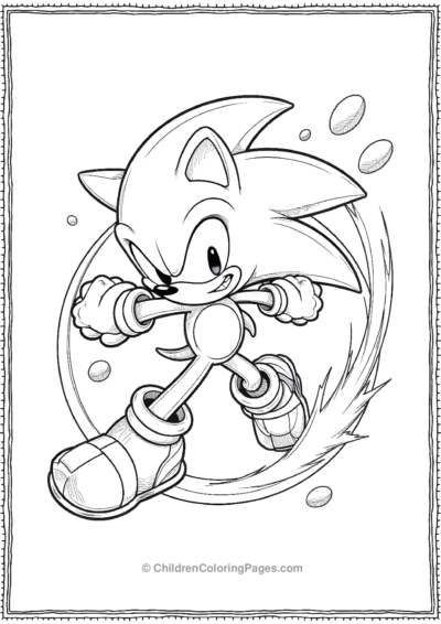 Sonic Spinning Into A Ball To Avoid A Barrage Free PDF Printable