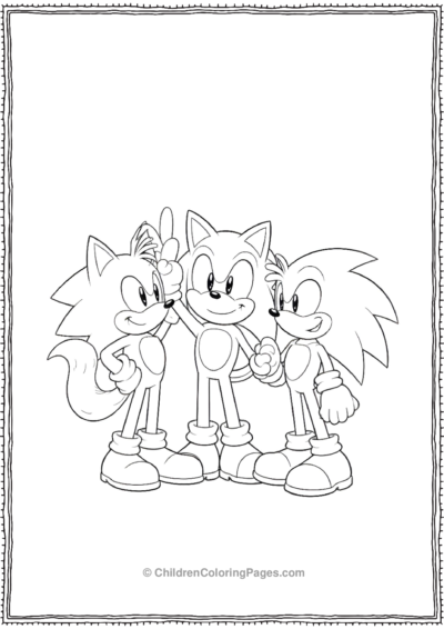 Sonic Tails And Knuckles Celebrating A Victory Free PDF Printable