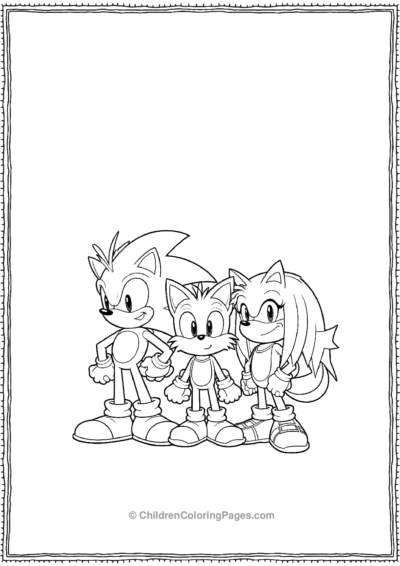 Sonic Tails And Knuckles Standing Together Free PDF Printable