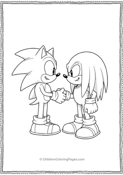 Sonic And Knuckles Shaking Hands After A Battle Free PDF Printable